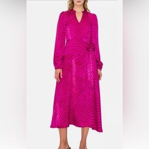 MELLODAY Vibrant Fuchsia Long Sleeve Dress